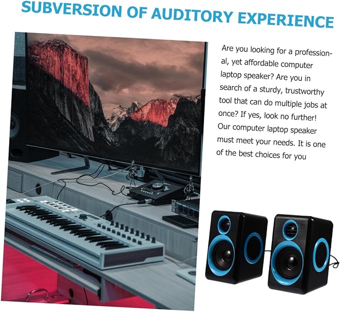 Mini USB 2.0 Laptop Speaker Loudspeaker Box for Desktop Pc Compact Surround Sound Speaker Compatible with Notebooks and Home Computers Dc 5v Powered
