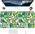 Cactus Plant Large Mouse Pad Gaming Mousepad with Wrist Support Rubber Computer Keyboard Mat for Desk Laptop Non-Slip Full Deskmat Protector Waterproof Writing Pad Office Home 16x35.5 in