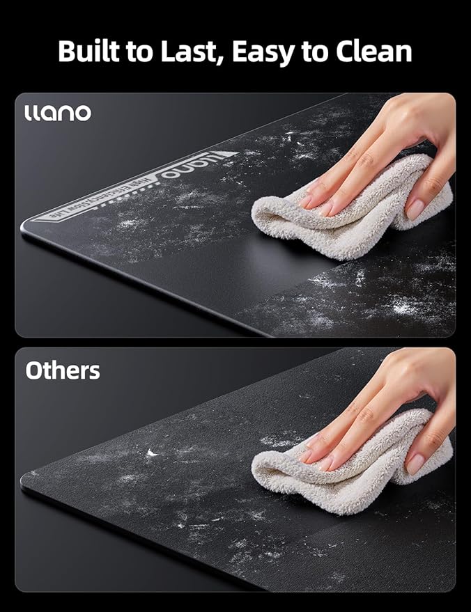 llano MP001 Tempered Glass Gaming Mousepad for FPS Gamers Esport 17.7”x15.8” Mouse Mat Ultra-Smooth 0.85μm Micro-Etched Surface 3mm Thick Non-Slip Base Compatible with Viper/G502 XL 450mm *400mm