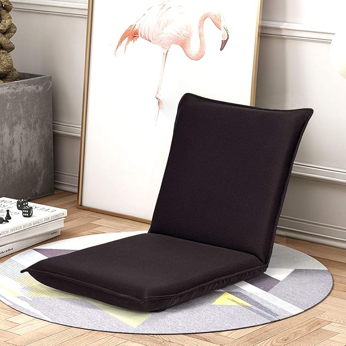 BestComfort Set of 2 Folding Floor Chair 6-Position Adjustable Meditation Chair Video Gaming Chair for Reading TV Watching Portable Floor Seat Lounge Sofa Chair for Kids Teens Adult Coffee