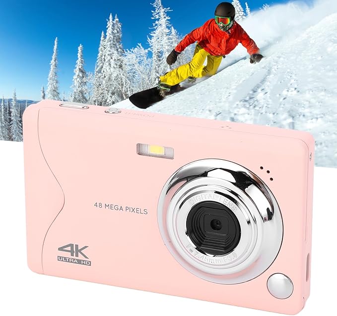 4K Video Camera 48MP Digital Camera with Webcam Function 16x Zoom Compact and Portable for Traveling Family Gatherings and Studying
