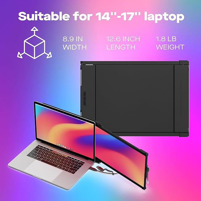 Nexus Laptop Screen Extender14'' Protable Monitor Plug and Play Laptop Monitor Extender for 14-17 LaptopsCompatible with Windows/Mac/Android/Switch