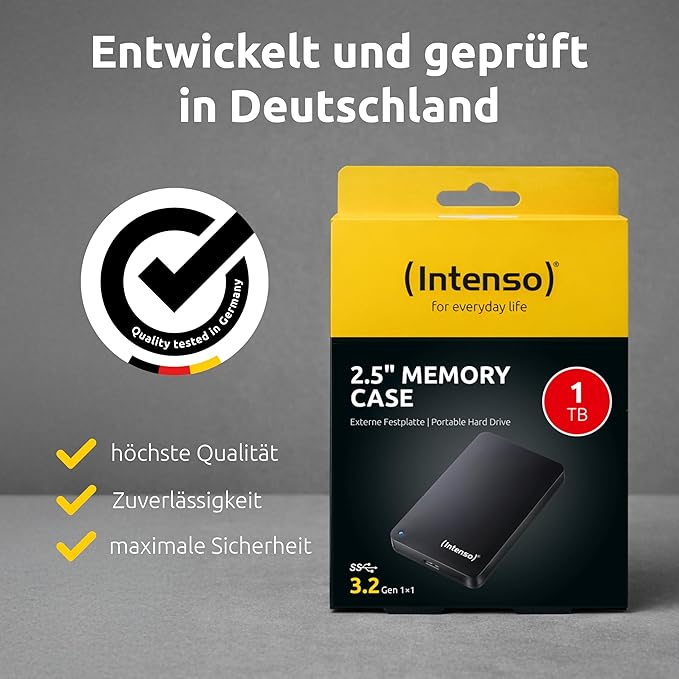 1TB Intenso USB3.0 Memory Case 2.5-inch Slim Portable Hard Drive