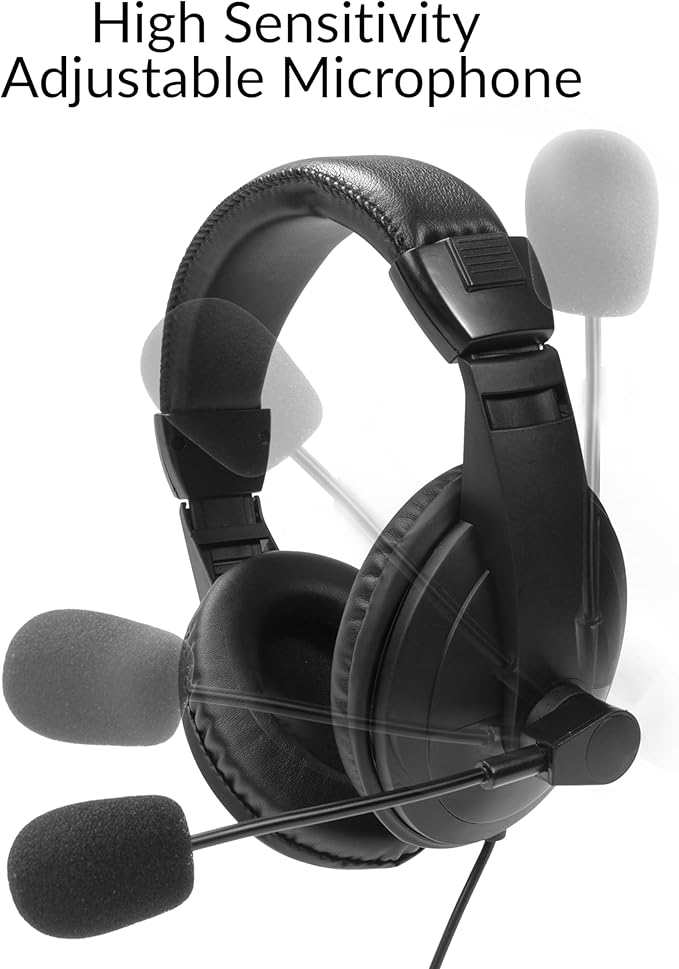 Supersonic SC-942WCH PRO HD Webcam and Stereo Headset 1080P HD Webcam Crystal Clear Audio and Video Adjustable Comfort Plug and Play Compatibility for Zoom &amp Teams in Home Office School