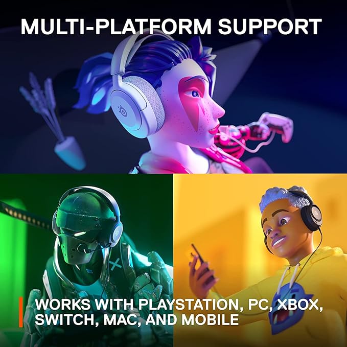 SteelSeries Arctis Nova 1P PS5 Headphones - Gaming Headset - 360° Space Sound - Memory Foam Ear Pads - Noise Cancelling Microphone - Also for PC PS4 Switch Xbox - White
