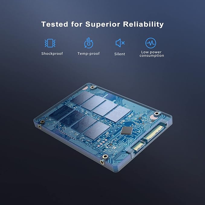 1TB SSD Internal Solid State Hard Drive 3D NAND 2.5inch SATA III Internal SSD Up to 550MB/s Upgraded Performance for PC Laptop Game Creation