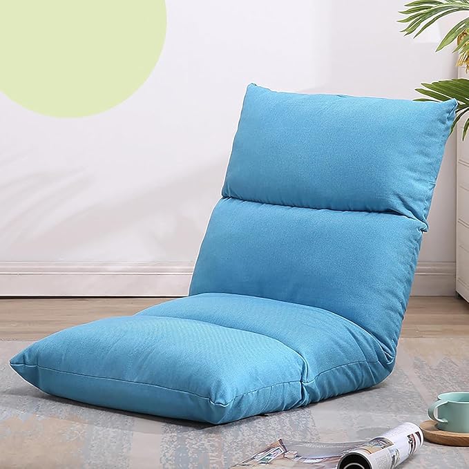 ELEFOCUS Adjustable Floor Chair with 6 Gears Breathable Gaming Sofa for Adults Comfy Lazy Chair for Reading Meditating(A)