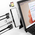 Surface Pro 9/Pro 11 USB Hub Docking Station with 4K HDMI USB-C Thunerbolt 4(8K@30Hz Video+40G Data+100W Power) 100M RJ45 2X USB3.0 SD TF 3.5mm Audio Triple Display for Surface Pro 11/10/9/X