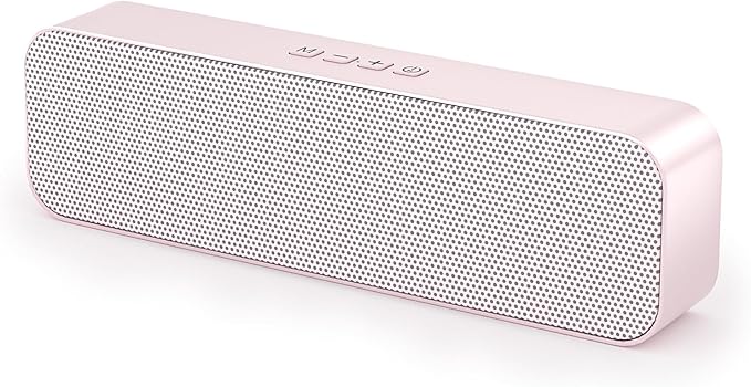Computer Speaker for DesktopRechargeable PC SpeakerSmall Computer Soundbar with Stereo &amp Bass3.5mm Aux-inBluetoothTF PortLoud Volume for Web ConferencesTeacherMusic (Pink)