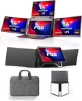 14 Portable Monitor for Laptop Screen Extender FHD 1200P IPS Triple Screen Laptop Monitor Extender 1 Cable for 3 Screen Travel Monitor for 12-16.5 Laptop Compatible with Win and Mac-S780 Pro