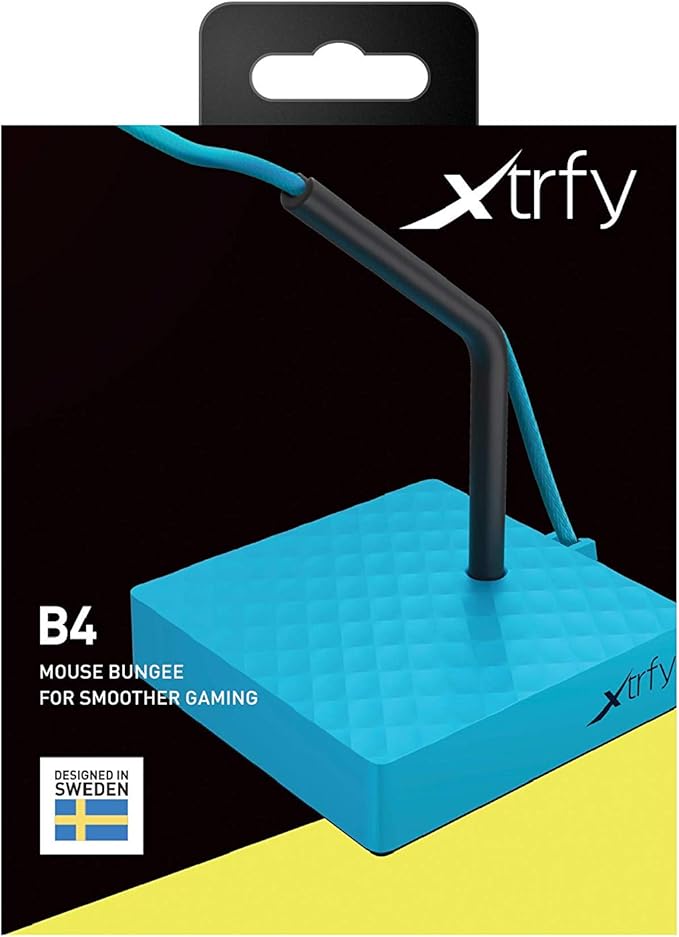 Xtrfy B4 Mouse Bungee for Greater Playing Comfort Flexible Cable Holder for Gaming Mouse Stable Base Non-Slip Underside Practical and Compact Miami Blue