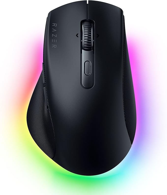 Razer Pro Click V2 Wireless Mouse: Right-Handed Ergonomic Design with Thumb Rest - AI Prompt - Long Battery Life - Multi Device Connectivity via 2.4GHz Bluetooth or USB C Wired Mode - Chroma RGB