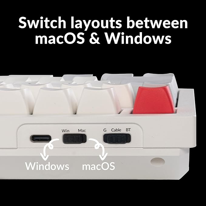 Keychron Q6 Max QMK/Launcher Wireless Bluetooth/2.4 GHz/USB-C Wired Custom Mechanical Keyboard Full Size Programmable Knob RGB Backlit Hot-Swappable Gateron Red Switch for Mac Windows Linux - White