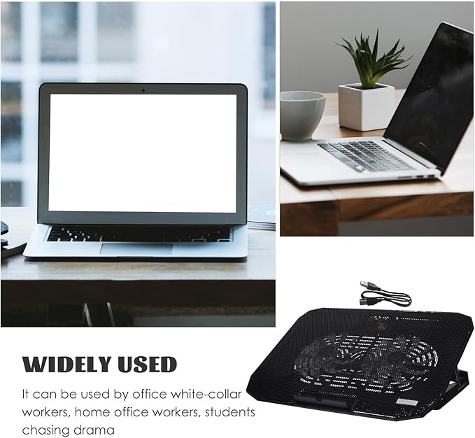 Sewroro Foldable Laptop Stand with Multi-Speed Fans LCD Display Heat Dissipation Rack for Laptops Portable Cooling Pad for Gaming and Work