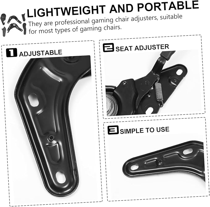 6 Pcs Black Game Chair Adjusters Professional Multi Angle Regulators Plastic Parts for Gaming and Office Chairs