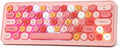 Wired RGB Creamy Typewriter Keyboard. 65 Percent Retro LED Membrance Gaming Keyboard. Small Ergonomic Optical Teclado with ABS Backlit Unreplaceable Round Keycaps. for Laptop and Office PC. (Pink)