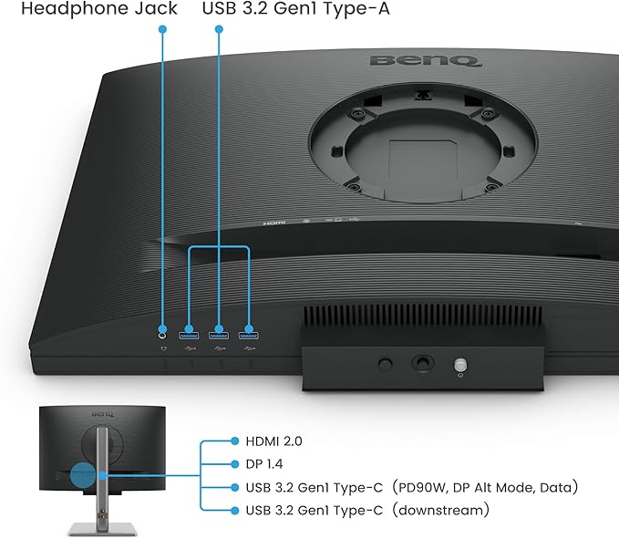 BenQ RD240Q 24.1” WQXGA Programming Monitor 90W USB Type-C Advanced Coding Modes Coding HotKey Ergonomic Design 16:10 Special Ratio Circadian Mode Eye-Care Technology Eco-Friendly Design
