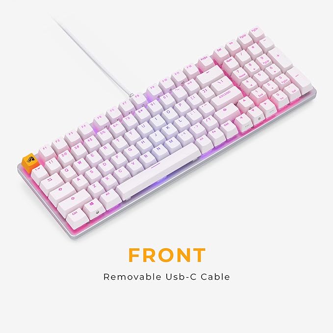 GLORIOUS GMMK 2 Small Gaming Keyboard Base- Barebones Kit- TKL Hot Swappable DIY White Mechanical Keyboard - Wired RGB Backlit- PC Setup Accessories- 65% White