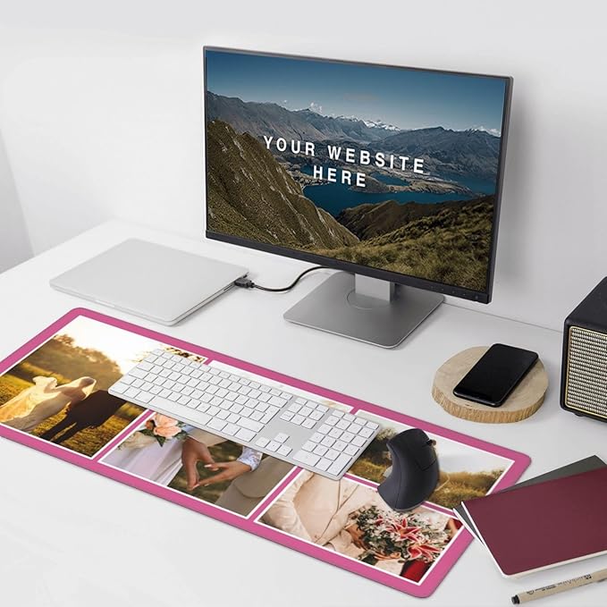 Custom Large Mouse Pad with Photo Personalized Mouse Pads with Picture Text Customized Non-Slip Mousepad for Gaming Offices Home Computer Desk 16x35.5in