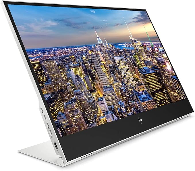HP EliteDisplay E14 G4 FHD (1920 x 1080) Portable Monitor Travel Variation with 2 USB Type-C Keys to Go Keyboard Pebble Bluetooth Mouse Compatible with iPhone iPad &amp MacBook