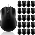20 Pcs Wired USB Computer Mouse Bulk 3-Button Corded Wired Mouse for Laptop Desktop Computer Mice for PC Office School Home Supplies Black