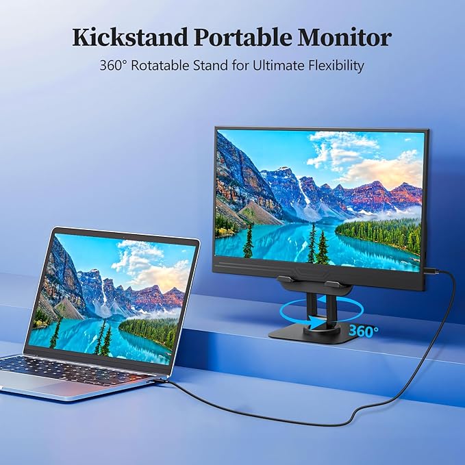 13.3 1080p Portable Monitor Slim Lightweight HDR Travel Small HDMI Display with Smart Cover for Laptop PC/Mac/Phone/Xbox Switch/PS4