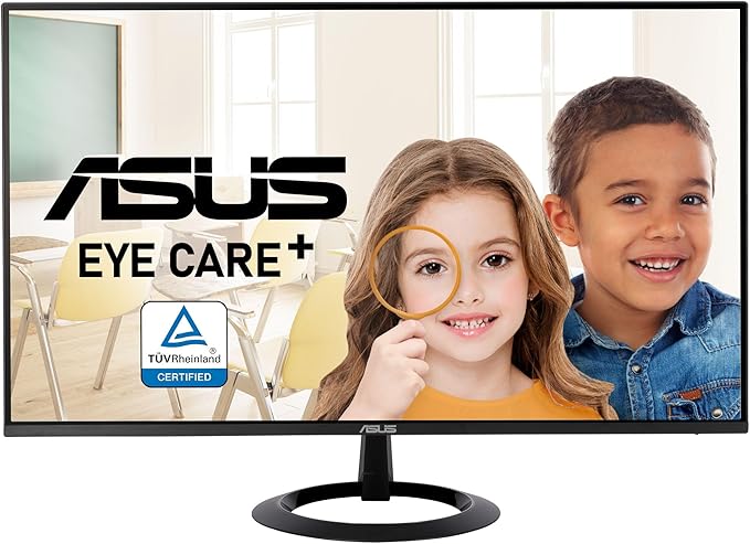ASUS 24” (23.8-inch viewable) Eye Care Monitor (VZ24EHF) - IPS Full HD (1920 x 1080) Frameless 100Hz Adaptive-Sync 1ms HDMI Low Blue Light Flicker Free Ultra-Slim Profile 3 Year Warranty