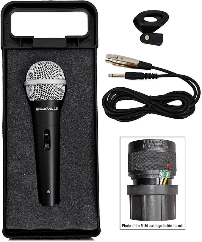 Rockville (1) Pro MIc Kit 1 - High-End Metal Microphone+Mic Stand+Carry Bag+Cable