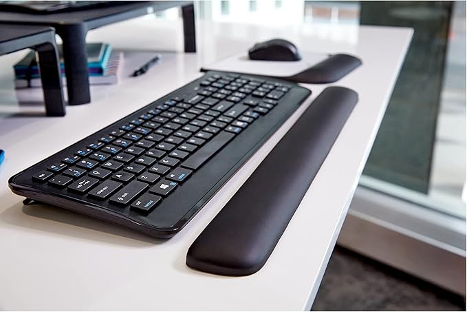 3M Gel Wrist Rest for Keyboards Soothing 3M Gel Technology and Satin Smooth Cover for All Day Comfort and Support Durable and Easy to Clean 19 Black (WR85B)