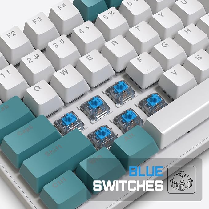 ZIYOULANG K3 Mechanical Gaming Keyboard and Mouse Combo - 98Key RGB Backlit Blue Switch Ultra-Light Honeycomb Shell Mouse Compact Design Wired Coiled Cable for PC/Mac/Windows (Green)