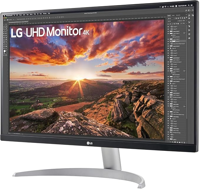 LG 27UP600K 27 Ultrafine 4K UHD IPS Display 3840x2160 DCI-P3 95% VESA DisplayHDR 400 Reading Mode Flicker-Proof HDMI DisplayPort White