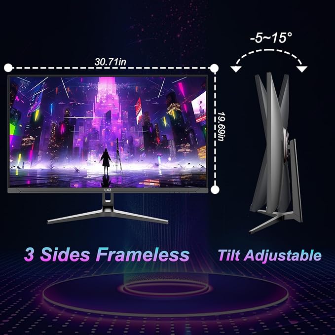 LXZ 32 4K Monitor UHD 3840 x 2160 VA Panel AMD FreeSync Premium 178° Viewing Angle 100% sRGB 3500:1 Contrast Ratio Compatible with Wall mounting 75 x 75MM