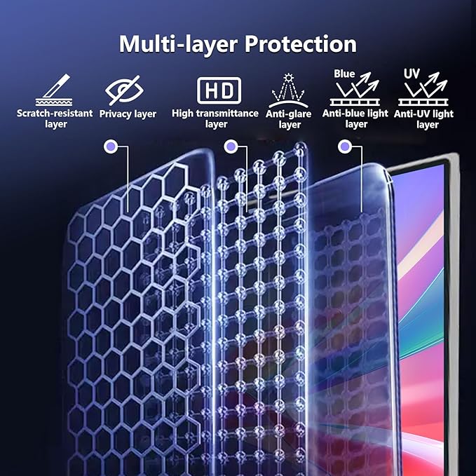 Magnetic 24 Inch Privacy Screen for Monitor 16:10 Aspect Ratio Hanging Removable Privacy Screen for Computer Monitor Anti Glare Blue Light Filter Eye Protection