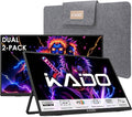Kado Dual Portable Monitor Setup - 2-Pack 15.6'' FHD 1080p Triple Monitor Extender for Laptop and Desktop PC USB-C HDMI Gaming Office Ultra-Slim IPS Display 180° Kickstand Built-in Speakers