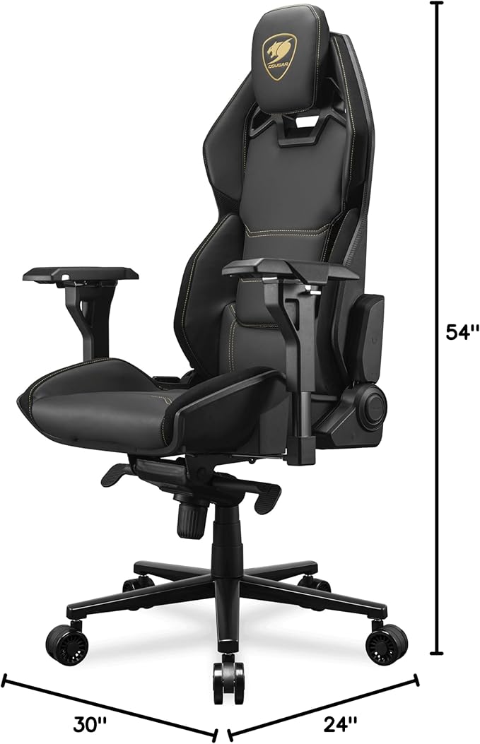 COUGAR Hotrod Royal Gaming Chair Multi-Zone Backrest External FRP Shell for Optimum Support Premium Hyper-Dura Leatherette 4D Armrest and Class 4 Gas Cylinder