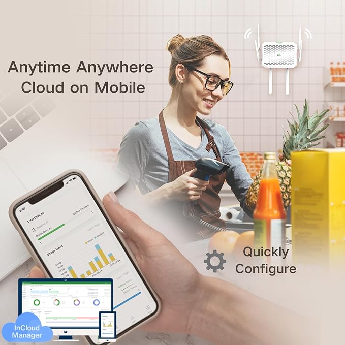 InHand FWA02 5G | Wi-Fi 6 Router (DL 4.76Gbps) | Dual 2.5G ETH Cloud-Managed and Secure Network Solution for Home RV and Business (FWA02-NATM)