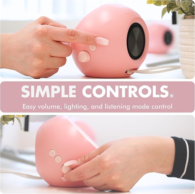 X9 Performance Pink Computer Speakers for Desktop PC with RGB Lighting Bluetooth USB and AUX - Triple Mode Connection Dual 2.25 Drivers for Work and Play Bluetooth Desktop Speakers for PC - Pink
