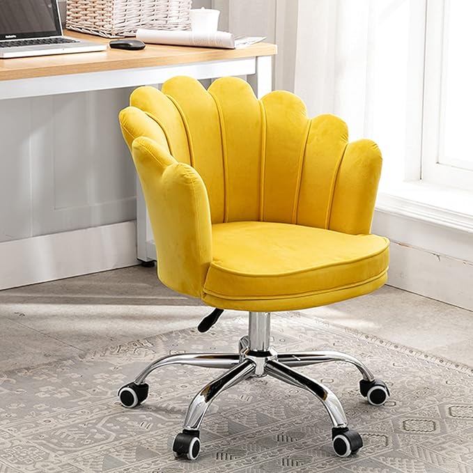 Velvet Dresser Chair Ergonomic Office Game Chairs Bedroom Swivel Recliner Chair with Adjustable Sit Height Home Chair Living Room for Gaming