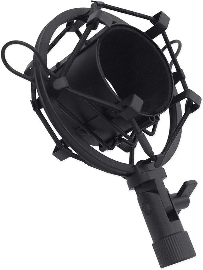 Rockville RCM02 Pro Studio Condenser Microphone Cardioid Pattern All-Aluminum Chassis with Steel Basket Dual Connectivity XLR and 3.5mm Shock Mount Cables for Recording and Podcasting