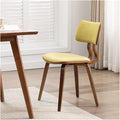 Adjustable Office Computer Chair with Armrest Solid Wood Dining Chairs Kitchen Furniture Hotel Restaurant Chair Household Backrest Room(Green-Walnut)