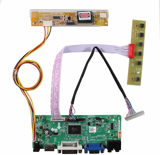 VSDISPLAY VGA DVI Audio LCD Controller Board for 15.6 1366x768 LTN160AT01 LTN156AT01 N156B3-L02 N156B3 N156B3-L01 LP156WH1 B156XW01 CLAA156WA01A LVDS 30 Pin 1CCFL LCD Screen