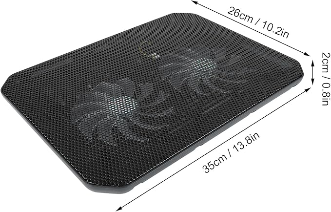Laptop Cooler 7 Height Adjustments High Speed Cooling Low Noise Laptop Pad Cooling Pad Stand with LED Lights Fan Fan (M10B)