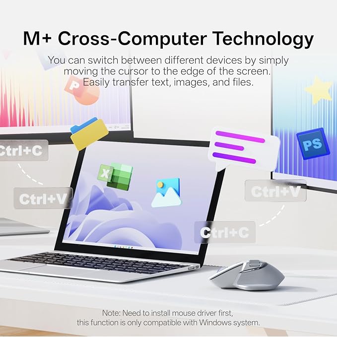Rapoo MT760 PRO Wireless Mouse NearLink + Bluetooth 5.0 Multi-Device 12K DPI 2K Polling Ergo for Work &amp Gaming 11 Programmable Buttons On-Board Memory Quiet Clicks USB-C 120 Days Battery