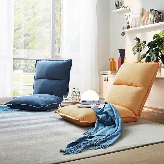 BTZHY Floor Chair Foldable Floor Chair with 6 Positions Lazy Sofa Meditation Chair Window Chair Folding Sofa Bed Couch Lounger Floor Chair Gaming for TV Reading Relaxing (/Green)