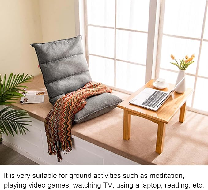 Floor ChairGaming Chairs with Back SupportAdjustable 14-PositionFloor Cushioned Seat Ergonomic ChairLiving Room ReclinerLazy Sofa Lounge for Reading Meditating Watching TV (Grey)