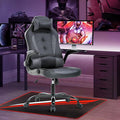 High Back PU Leather Office Gaming Chair Comfortable Big and Tall Height Adjustable Heavy Duty Racing Chair with Headrest &amp Lumbar Support (Grey)
