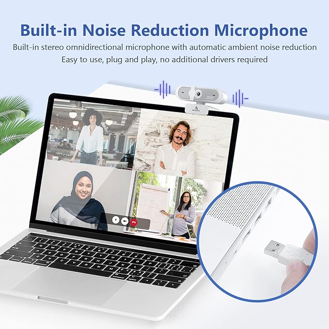 NexiGo 1080P Webcam Kits N660P (Gen 2) 1080P 60FPS Webcam with Software Control Dual Microphone &amp Cover Autofocus Lightweight Mini Tripod for OBS/Zoom/Skype/FaceTime/Teams/Twitch