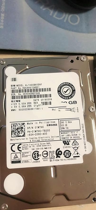 for 600G 15K SAS 12G 2.5 AL14SXB60ENY 01W7HC 1W7HC Hard Drive