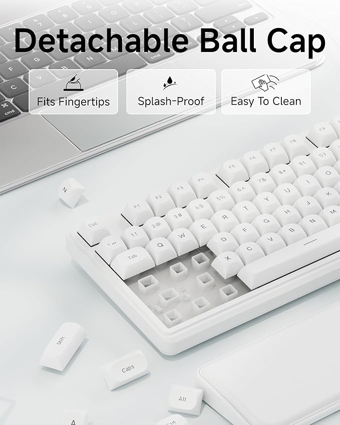C98 Gaming Keyboard and Mouse Wired PC Gaming Keyboards with Multimedia Knob Wrist Palm&amp 3200 DPI RGB Backlit Computer Keyboard Quiet Membrane Gaming Keyboard for Windows/MAC/Laptop (White)