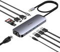 USB C Docking Station Dual Monitor 10 in 1 USB-C Hub to HDMI VGA Adapter with 1Gbps Ethernet 100W Charging usb c Hub to USB 3.5 Audio Card Reader Compatible for Dell/MacBook/Surface Laptops